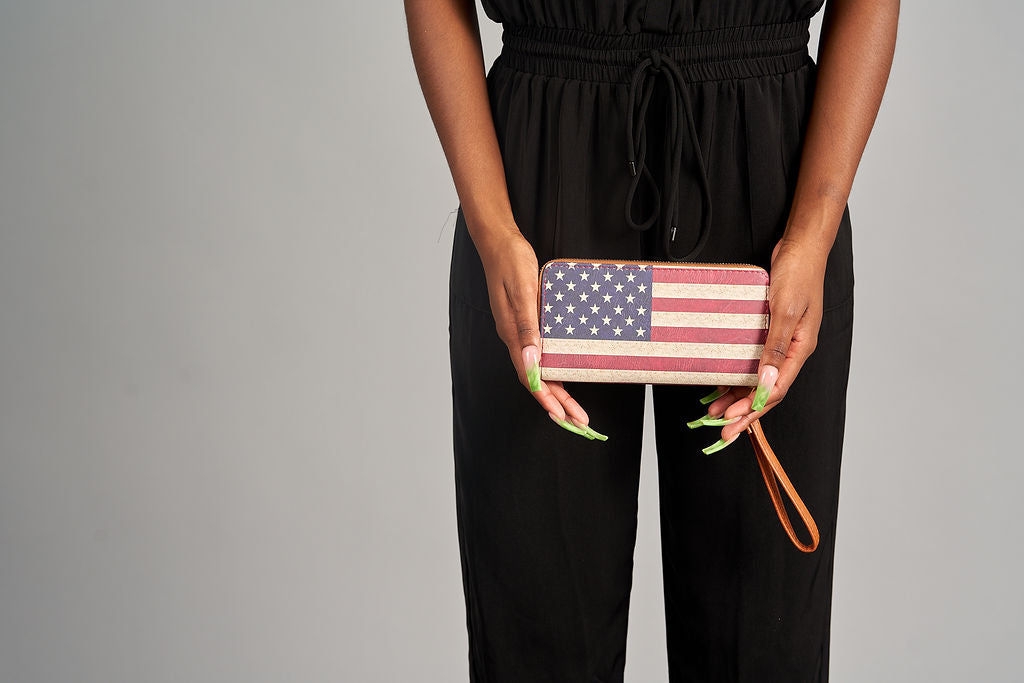 American flag wristlet
